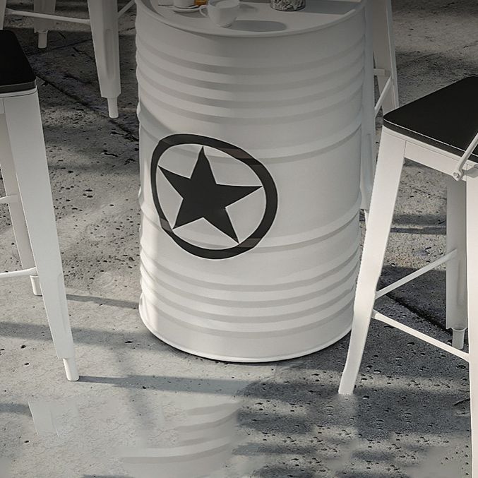 1/3/4 Pieces Industrial Bar Stool and Table Set White Iron Bar Set