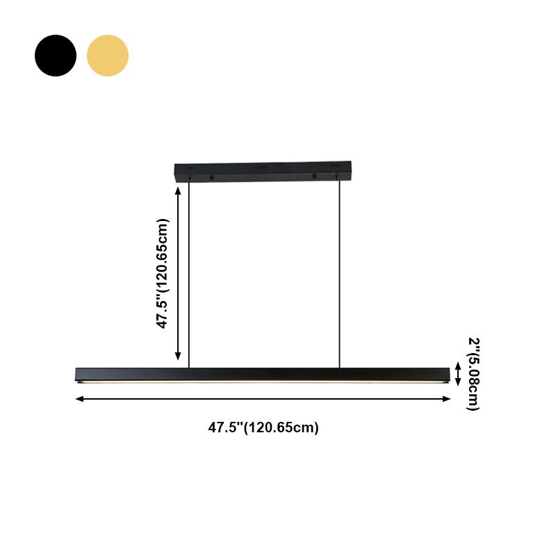 Modern Style Linear Shape Island Light Metal Single Light Island Lighting