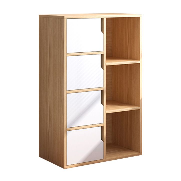 Engineered Wood Shelf Bookcase With Cabinets Rectangular Bookshelf