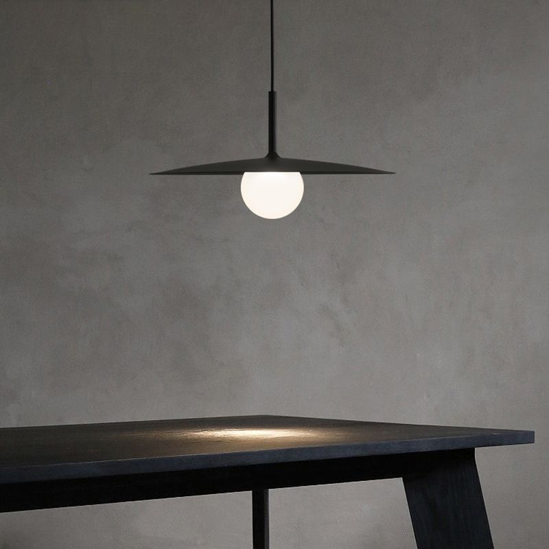 1-Light White Glass Pendant Lighting Fixtures Modern Ceiling Pendant for Bar