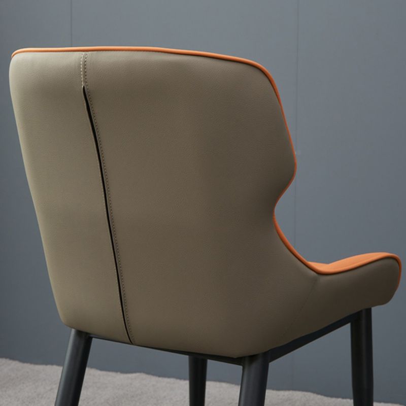 Matte Finish Wingback Chair with Black Legs Contemporary Side Chair for Dining Room