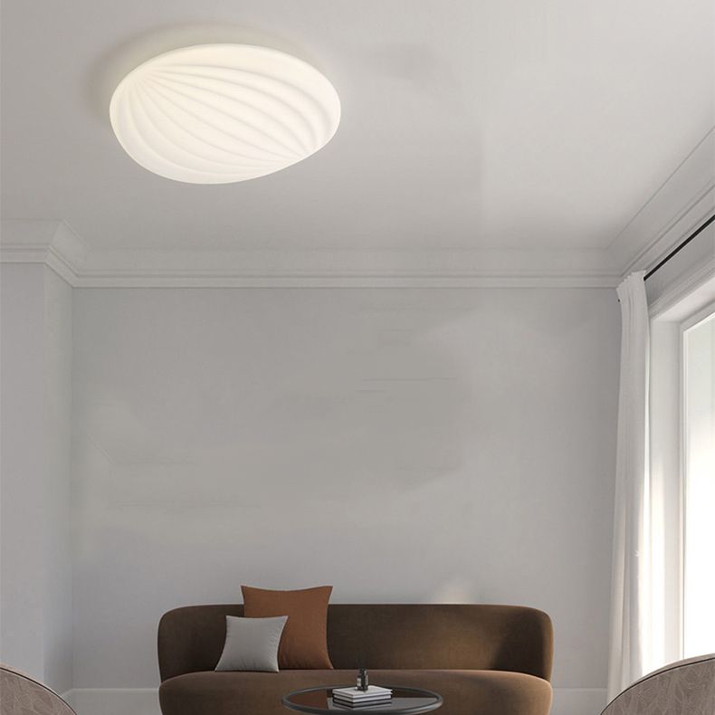 2-Light White Finish Flush Mount Lighting Acrylic LED Ceiling Light for Bedroom