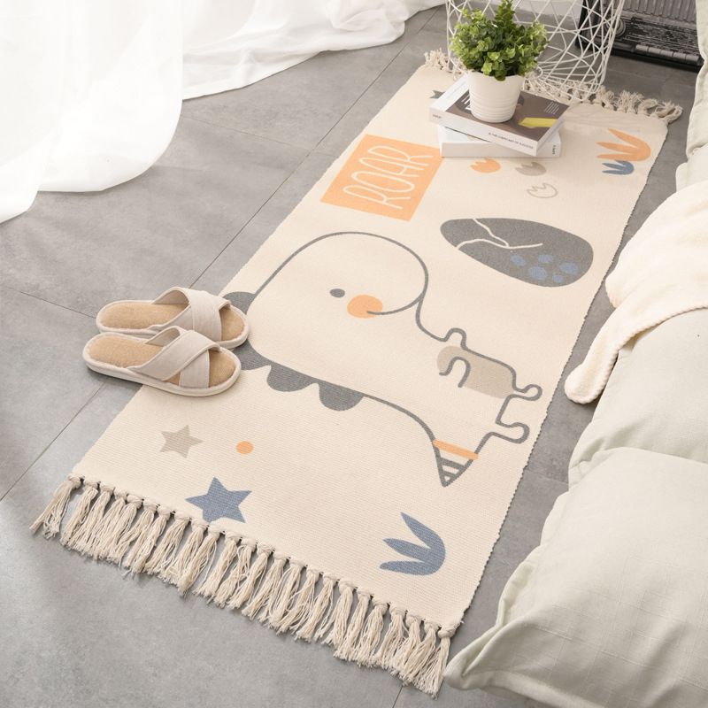 Tapis rétro multi-couleurs relaxant Machine de tapis à motifs de coton Machine intérieure lavable avec gland pour décor