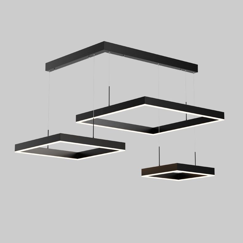 Lampadari a LED moderni a più quadrati lampadario del lampadario lampadario in metallo