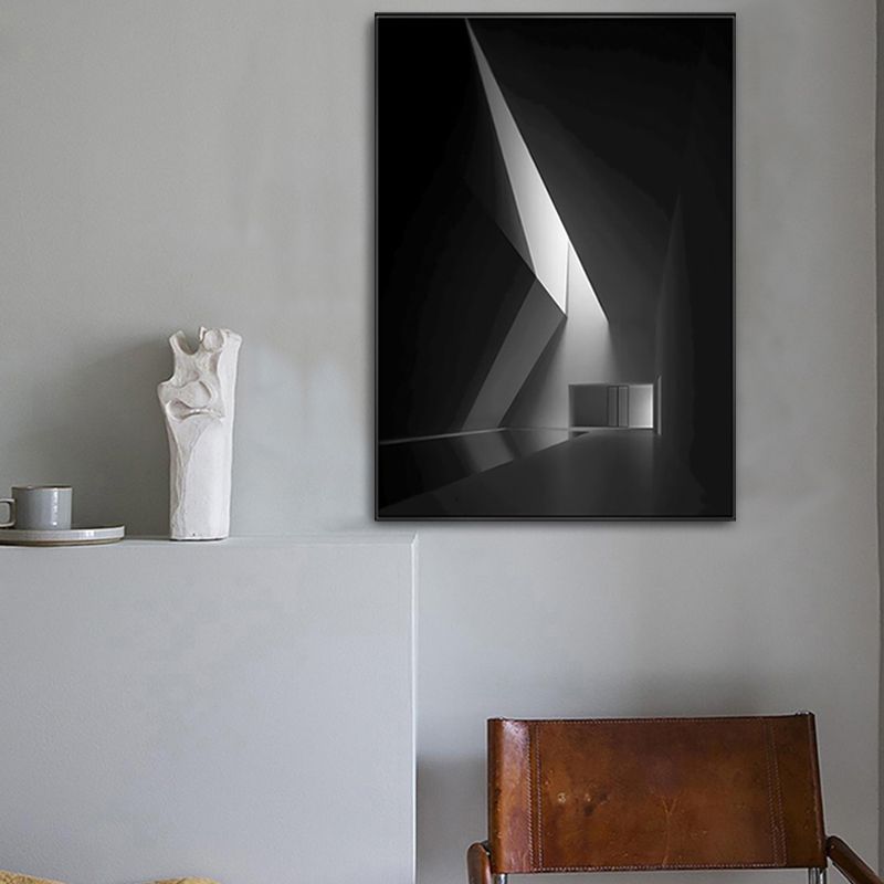 Pastel Color Building Painting Textured Wall Art Print for Bedroom, Multiple Sizes
