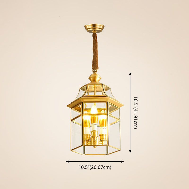 Geometric Chandelier Light Fixture Traditional Glass Pendant Lighting for Restaurant