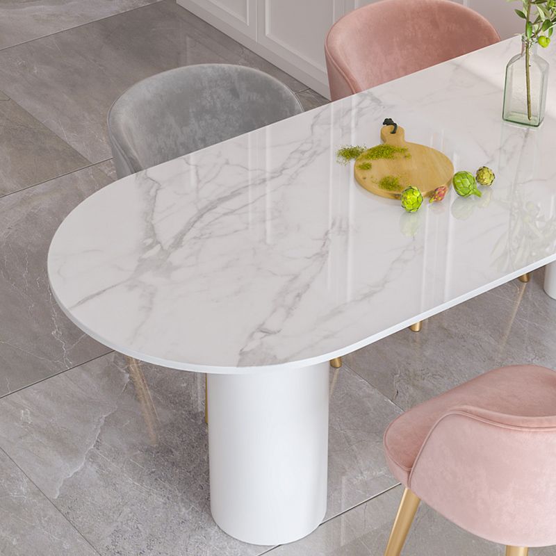 Free Form Sintered Stone Top Table for Restaurant Luxury White Table with 3 Legs