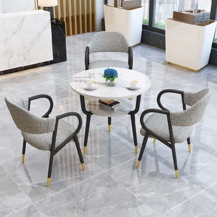 Round Dining Site Table Traditional Luxury Tripod Base Furniture for Indoor