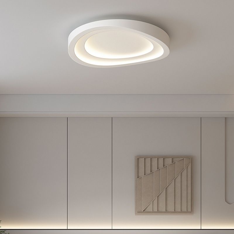 Modernism Flush Mount Ceiling Light White Flush Lighting with Metal for Bedroom