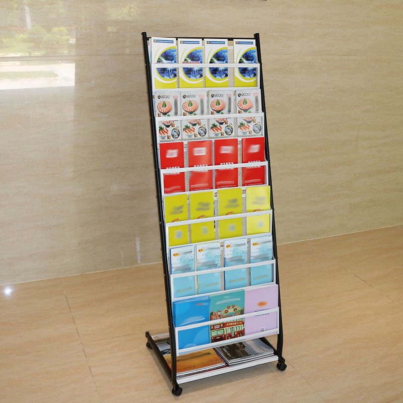 Contemporary Vertical Metal Bookshelf Closed Back Bookcase with Shelves