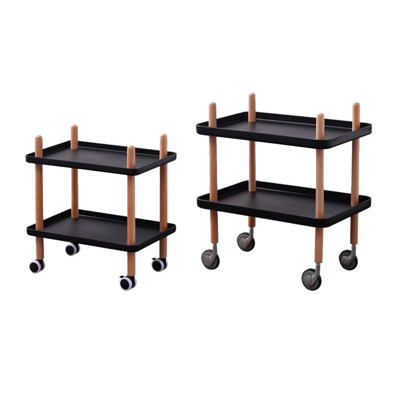 Modern 4 Legs End Table 2-Tier Wooden Accent Side Table for Living Room