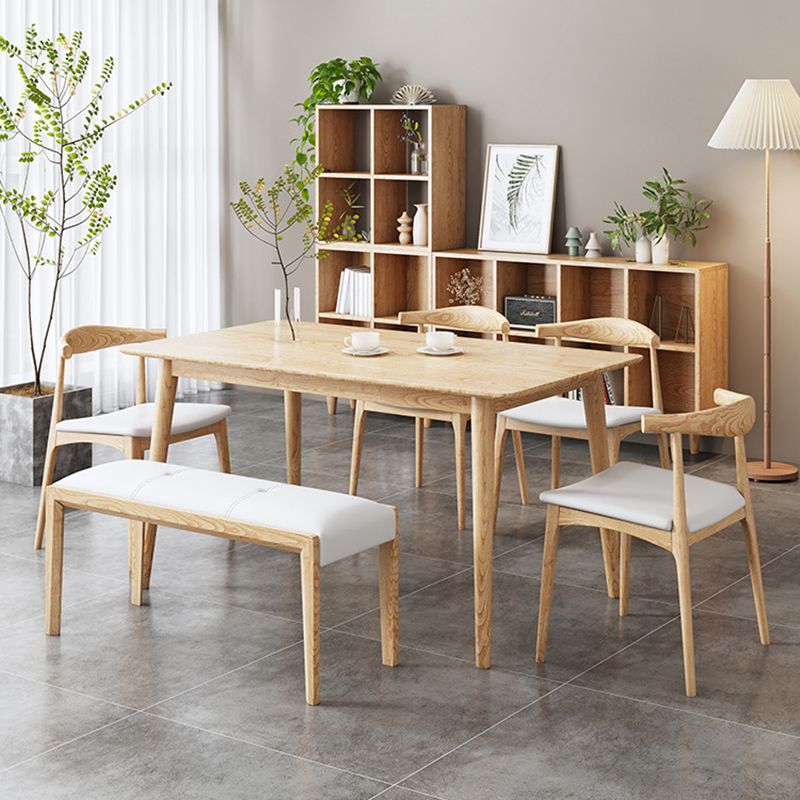 Glam Style Table Wooden Rectangle Table with 4 Legs for Home Use
