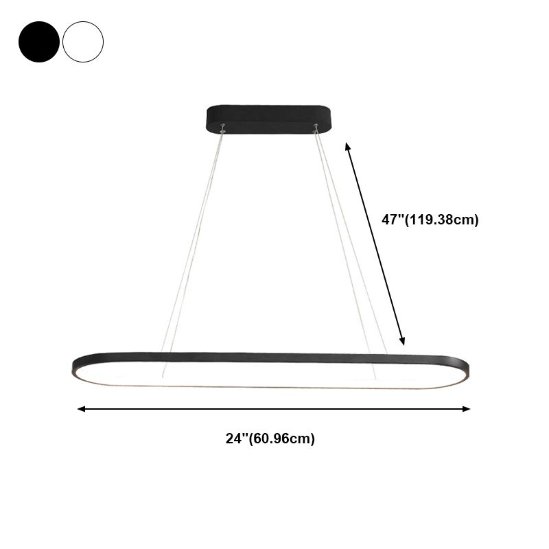 Nordic Linear Chandelier Metal Single Light Chandelier Pendant for Living Room