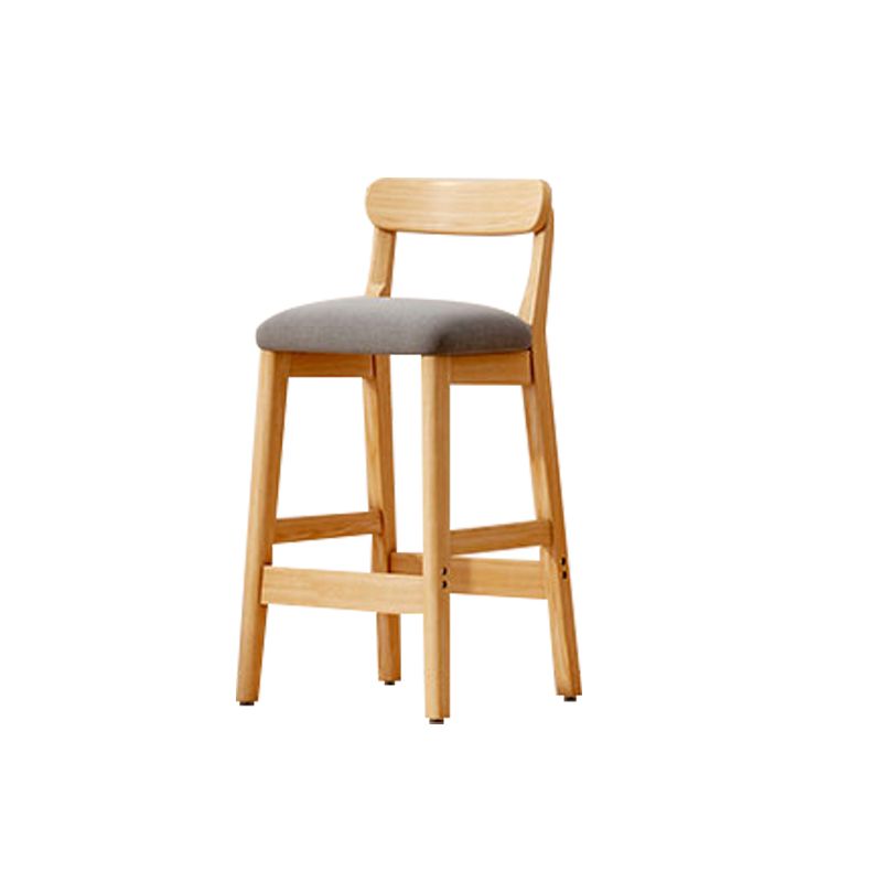 Modern Solid Wood Counter Stool Bar-height Low Back Bar Stool with Footrest