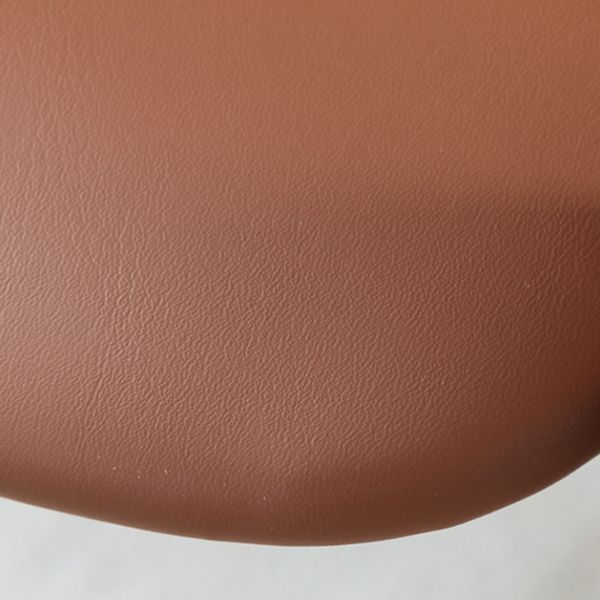 Nordic Style Leather Brown Arm Dining Chair in Solid Wood for Home