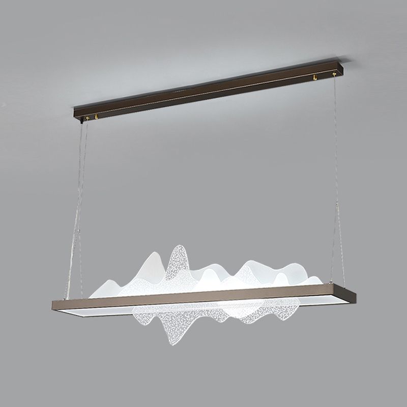 Black Metal Island Lightsing Lámpara de colgantes LED de restaurante moderno con sombra acrílica