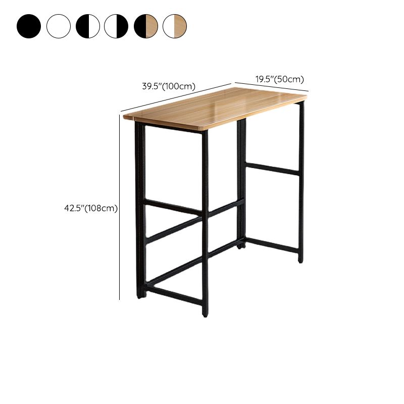Modern Folding Bistro Bar Table Rectangle Metal Base Bar Table