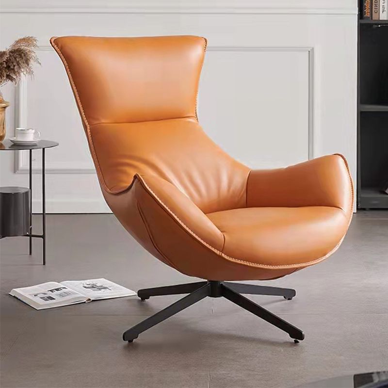 Genuine Leather Accent Chair Modern Lounge Chair for Living Room