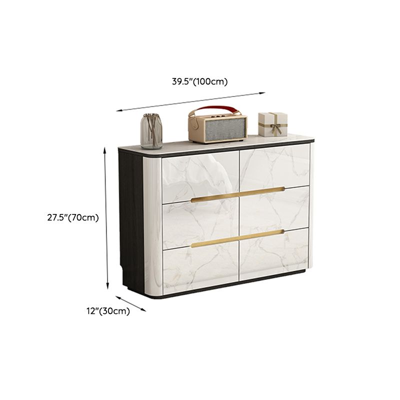 Stone Storage Chest Dresser Horizontal Storage Chest with 6 Drawers