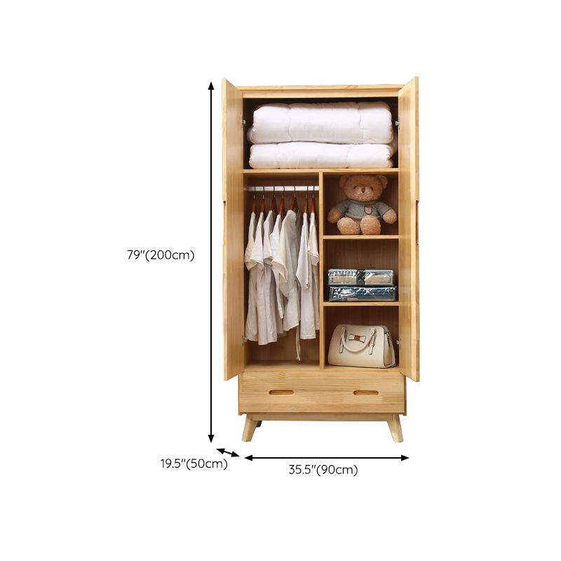 Modern Coat Locker Wooden High Gloss 1-Drawer Kid's Wardrobe