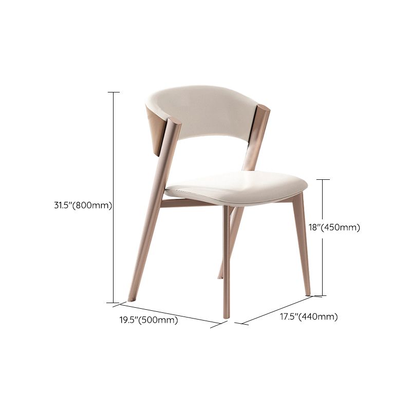 Modern Simple Side Chair Faux Leather Side Dining Chair for Bedroom