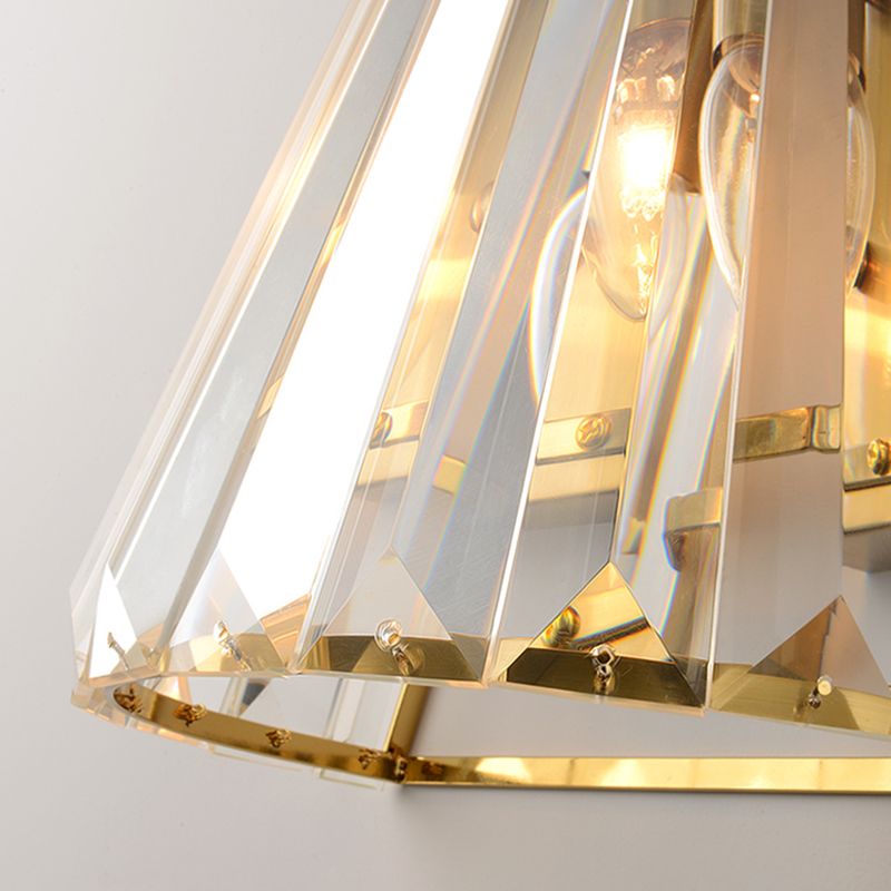 Geometric Shape Crystal Wall Light Modern 2 Lights Wall Light Sconce