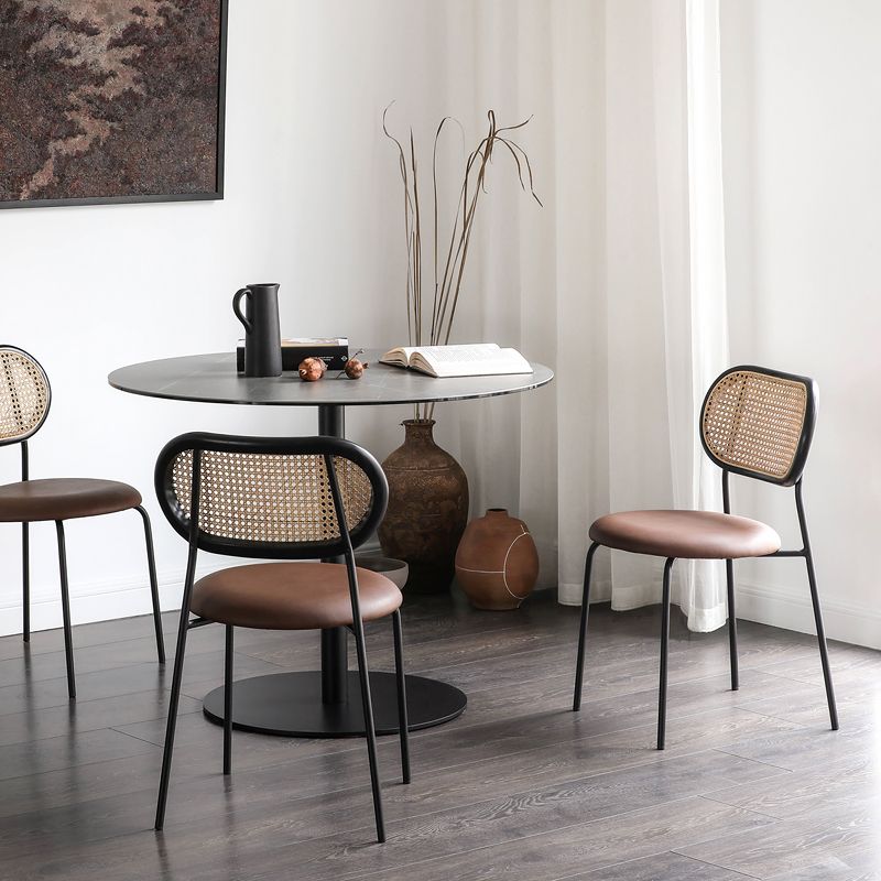 Hedendaagse stijl metalen stoelen Zet open achterkant eetkamer keukenstoel