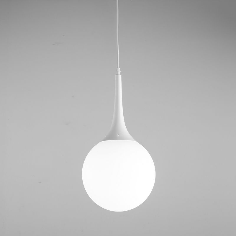 Globe White Glass Pendant Light Contemporary 1 Light 12"/14"/16" Wide Hanging Ceiling Light