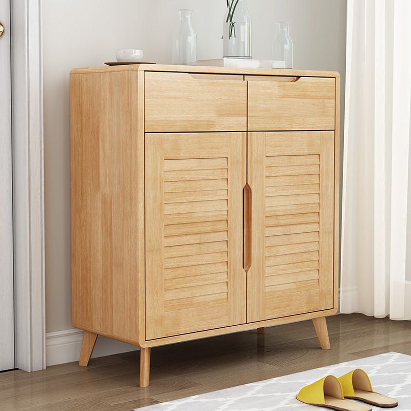 Brown/Natural Door Cabinet 39.37"H Modern Accent Cabinet with Drawers