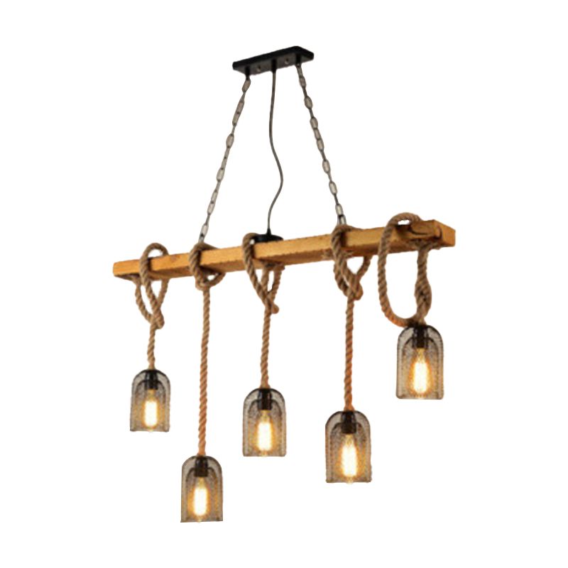 Industrial Wooden Island Light Household Hanging Lighting Fixture