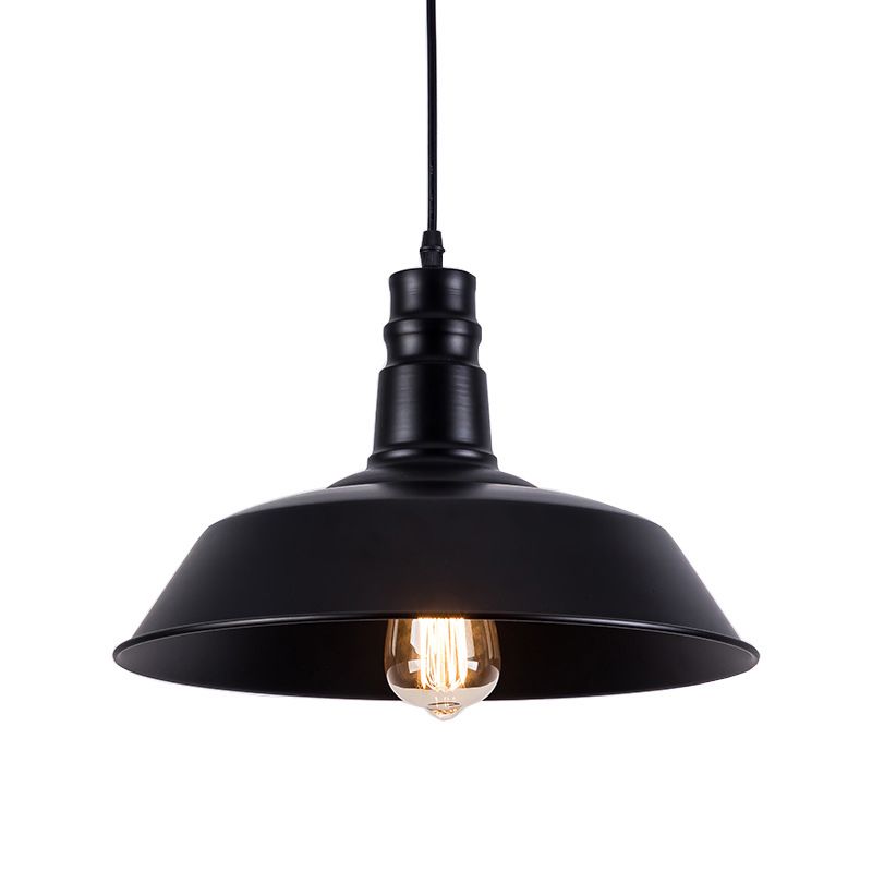 Modern Industrial Barn Shade Hanging Light, Metal 1-Light Pendant Lighting
