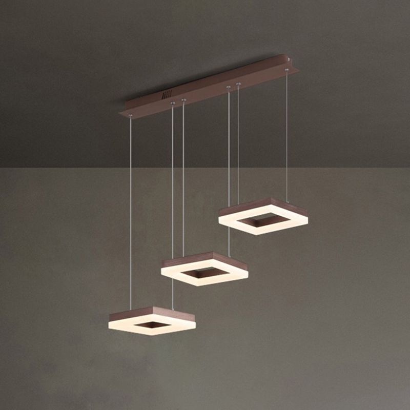 Loop-förmige Acryl 3-Licht-Anhänger Minimalismus LED Hängende Beleuchtung für Esszimmer