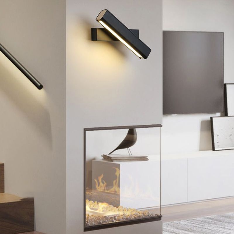 Modern Wood Wall Sconce Linear Shape Wall Light with Acrylic Shade for Bedroom