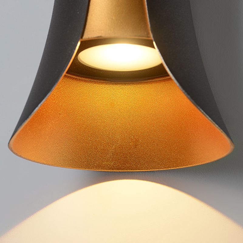 Lampada a parete a LED cilindrica nera nella moderna semplicità in alluminio SPETLE IN MAGLIAMENTO con tonalità di vetro