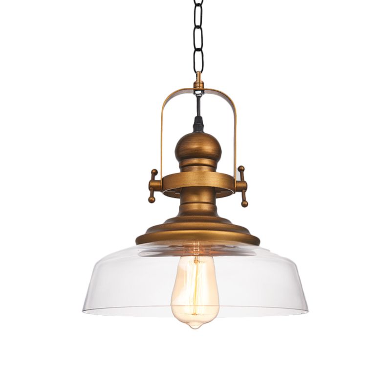 1-Licht-Kuppel Anhänger Beleuchtungsfabrik Messing Clear Glass Hanging Leuchte für das Café