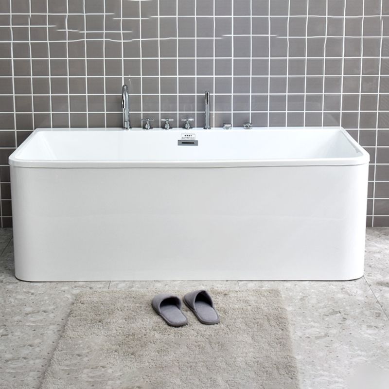 Acrylic Rectangular Bathtub Soaking White Bathtub , 22.83-inch Tall