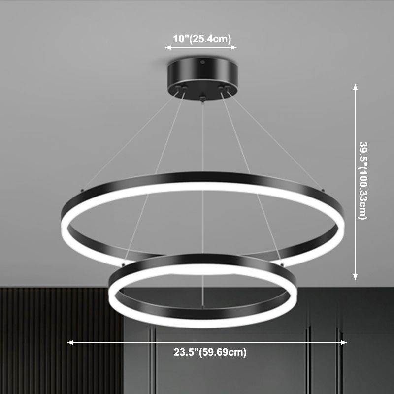 Modern Style Circles Pendant Light Fixtures Metal Multi Lights Suspension Pendant