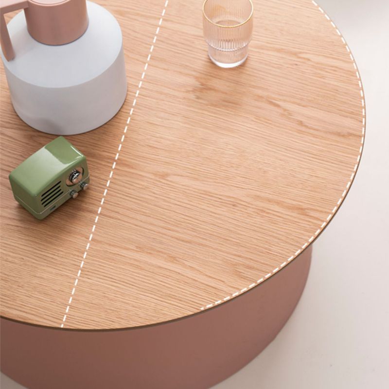 Modern Style Round Acrylic/wood Table with One Foot Base Coffee Table