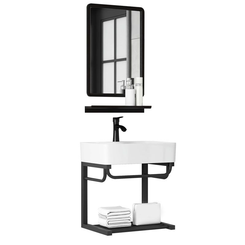 Contemporary Bathroom Sink with Pop-Up Drain Resin Specialty Wall Mount Bathroom Sink