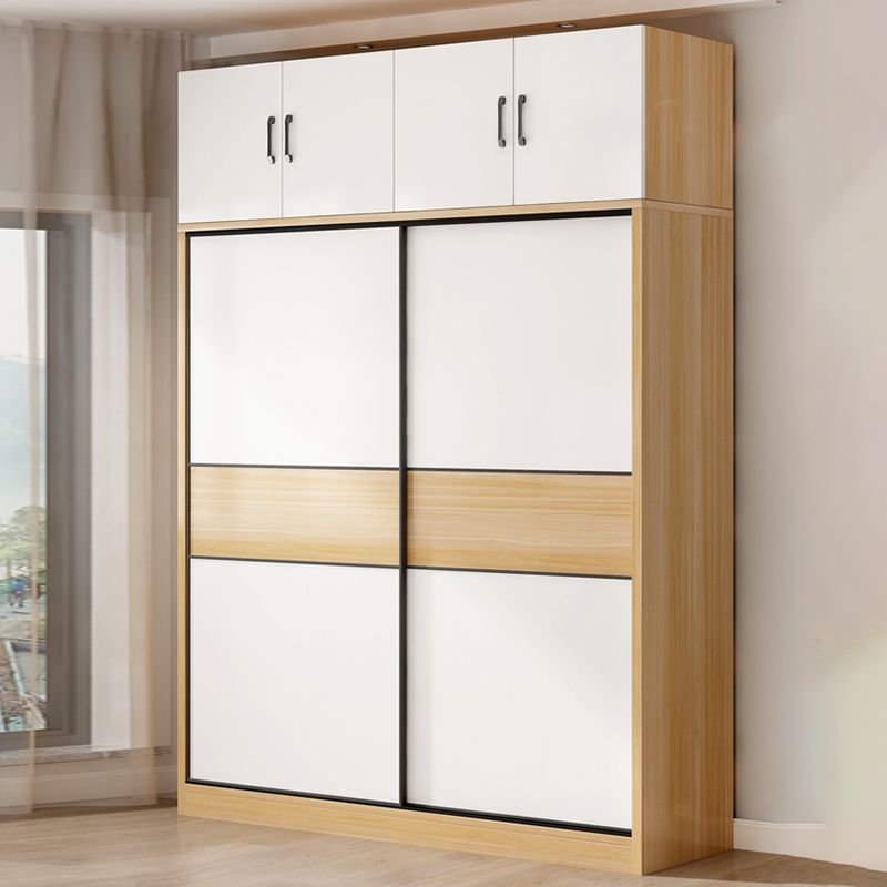 Artificial Wood Wardrobe Freestanding Wardrobe with Sliding Doors for Bedroom