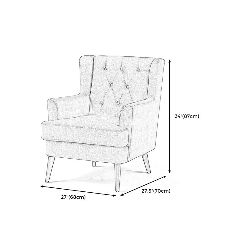 29.5"Wide Velvet/Cotton Blend Arm Chair with Basic Four Leg and Tufted Back