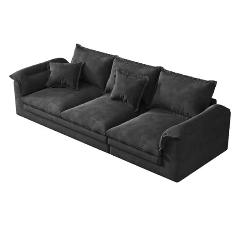 Contemporary Grey Loose Back Sofa & Chaise Pillow Top Arm Sofa - 29.92" H