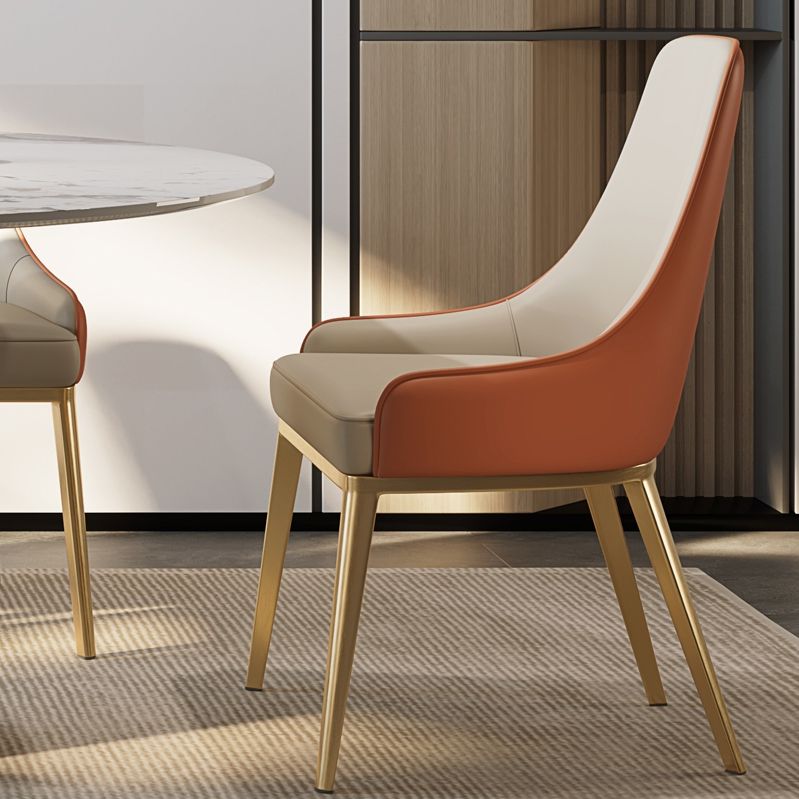 Indoor Upholstered Armless Dining Chairs Parsons Chair with Metal Legs