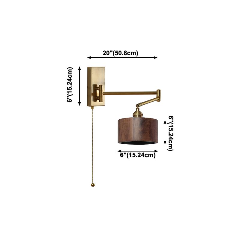 Japanse stijl verstelbare muur sconce één blub wand gemonteerd verlichtingsarmatuur voor woonkamer