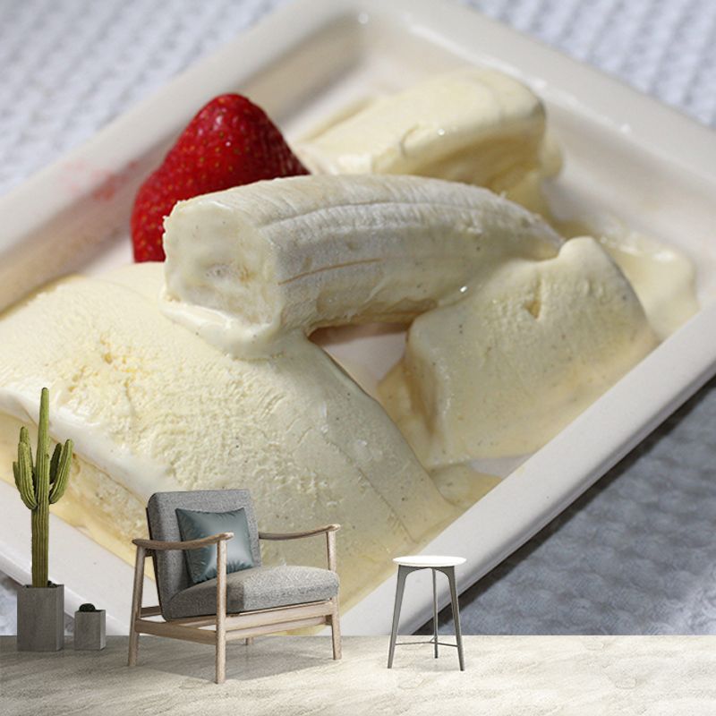 Environment Friendly Ice Cream Mural Decorative Wallpaper for Dessert Shop