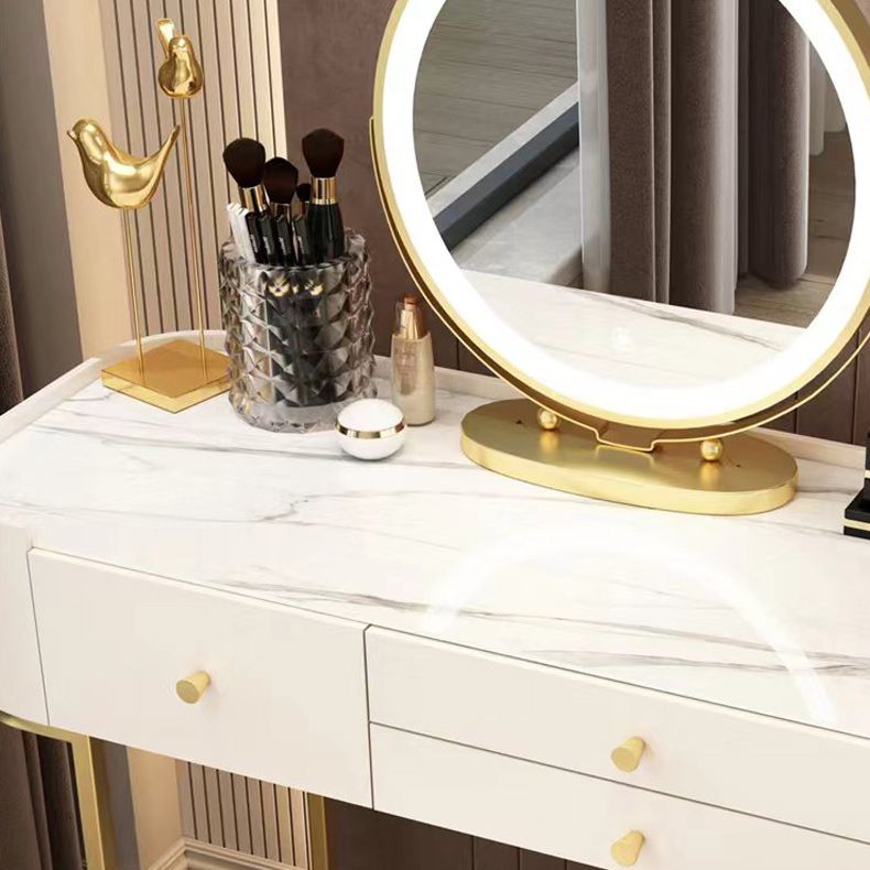 Glam Glass Vanity Dressing Table Bedroom Mirror Makeup Vanity Desk with Drawer