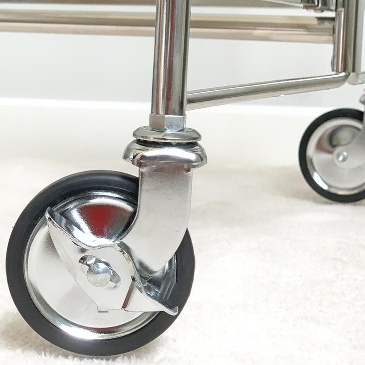 31.50" High Modern Style Rectangle Prep Table Rolling Metal Prep Table for Home