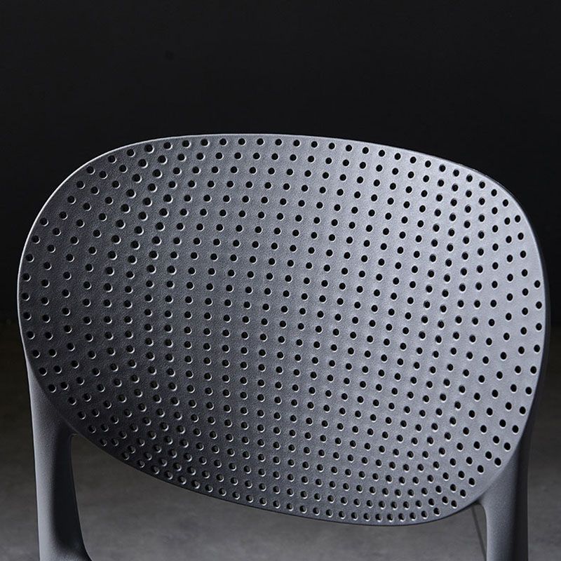 Silla lateral de comedor de cocina escandinava de plástico, silla con respaldo abierto