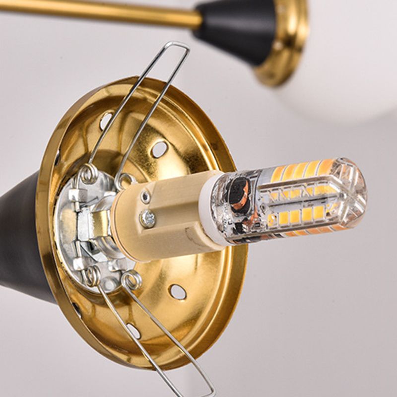 Postmodern Glass and Metal Chandeliers 12 Heads Ceiling Pendant Light for Living Room