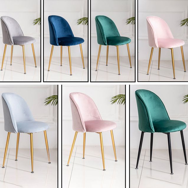 Glam Style 16.5'' Wide Dining Room Chair Solid Back Side Chair with 4 Legs for Home Use